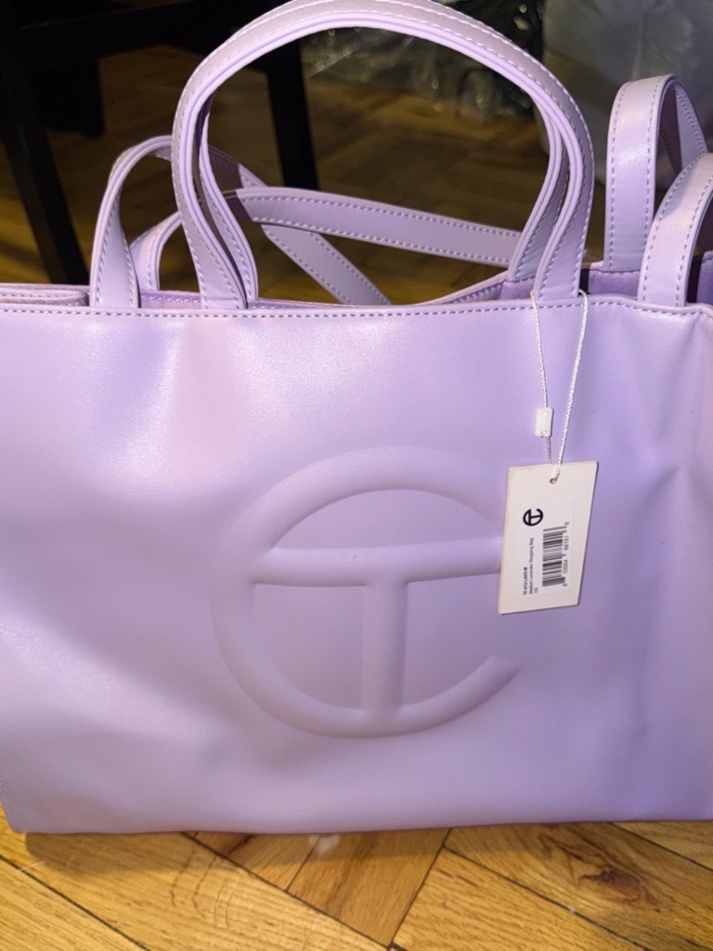Purple Telfar tote bag